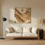 «Southwestern Cowboy Old West Map 74», art mural en métal beige