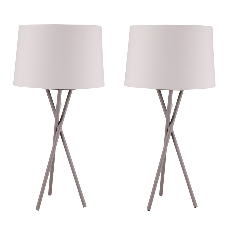 Castello Metal Tripod Lamp, Grey, White