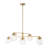 5-Light Ribbed Glass Modern Linear Chandelier