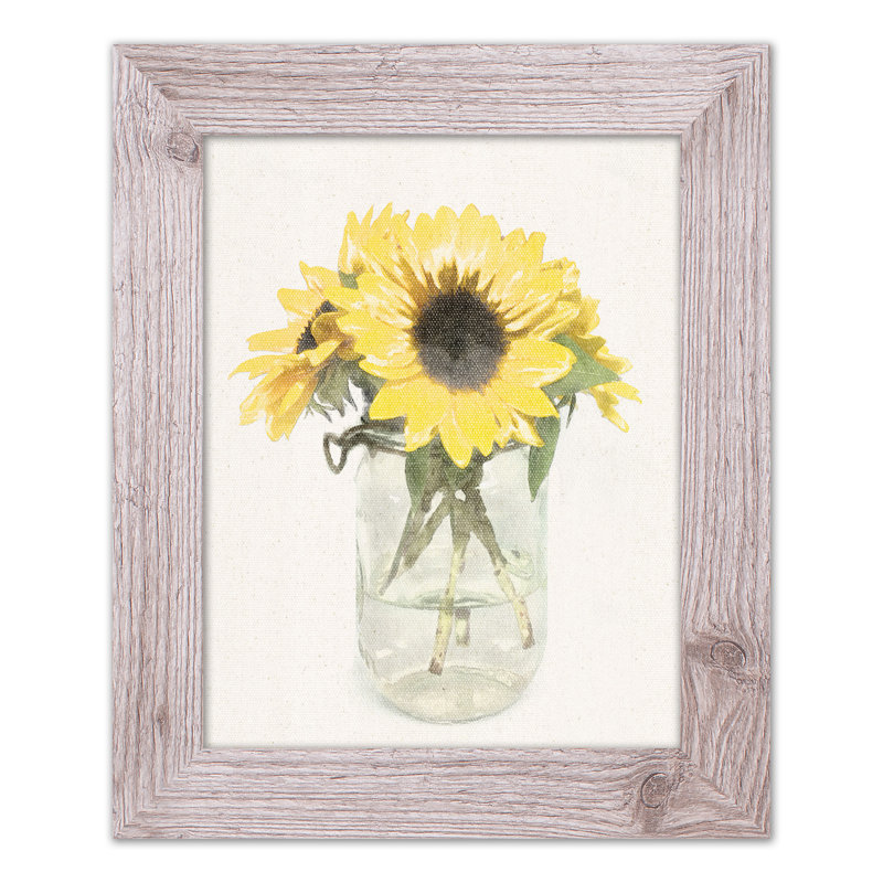 Lin tournesols, reproduction encadrée, H 14 po x l 11 po x P 0,75 po