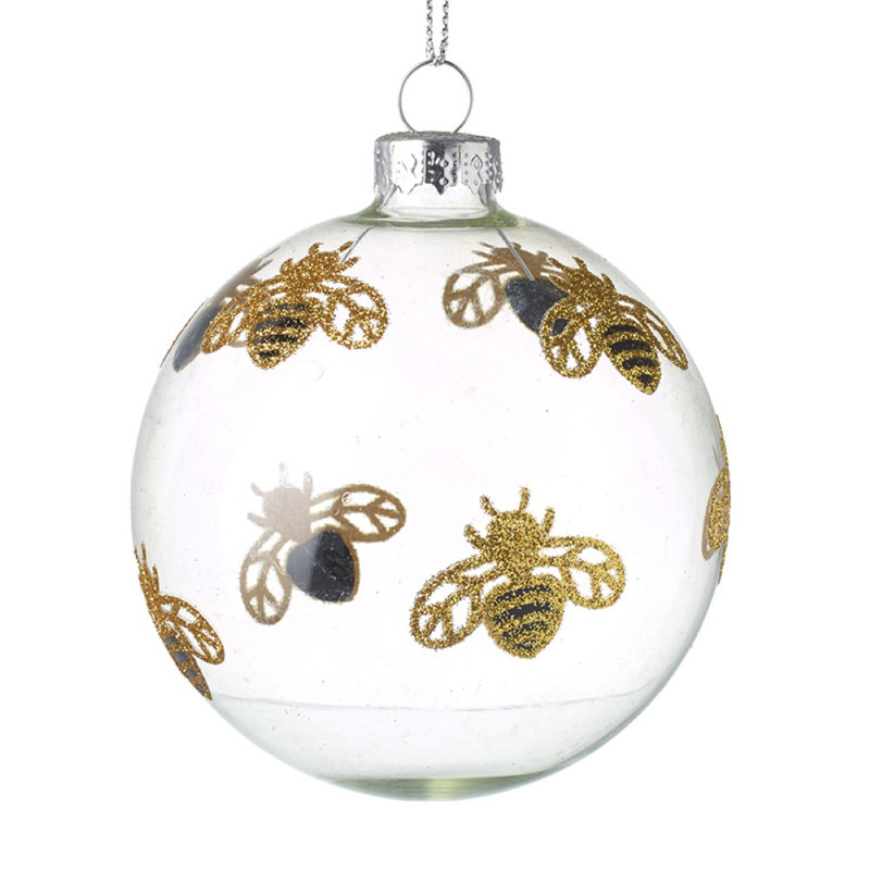 8cm Clear Glass Animals Bauble