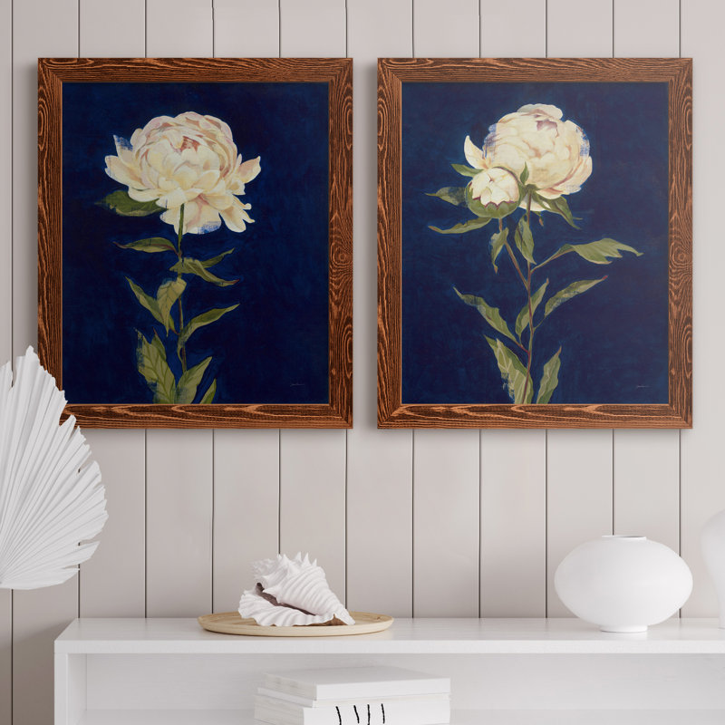 PRETTY AS A PEONY I - Ensemble de 2 reproductions de cadres photo sur toile, H 24 po x l 36 po x P 1,5 po, Cadre en érable
