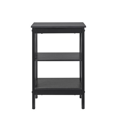 Alonso 24,2 po de haut table de chevet en forme de X à 3 niveaux de rangement pour le salon de la chambre à coucher