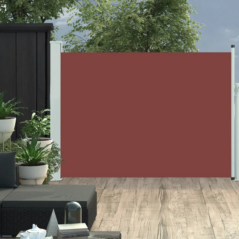 Dakota Fields Fabric Cover Motorised Retractable Side Awning, 120cm H x 500cm W, Brown