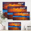 Bateau pendant la soirée, lueur au lac Ix - Peinture sur toile-60160747-60160757