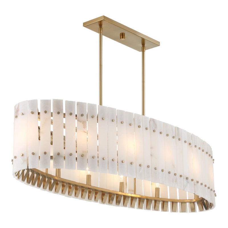 Lustre îlot 5 lumières en laiton céleste Metropolitan Bardon