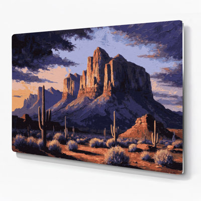 Art mural en métal mauve de Southwestern