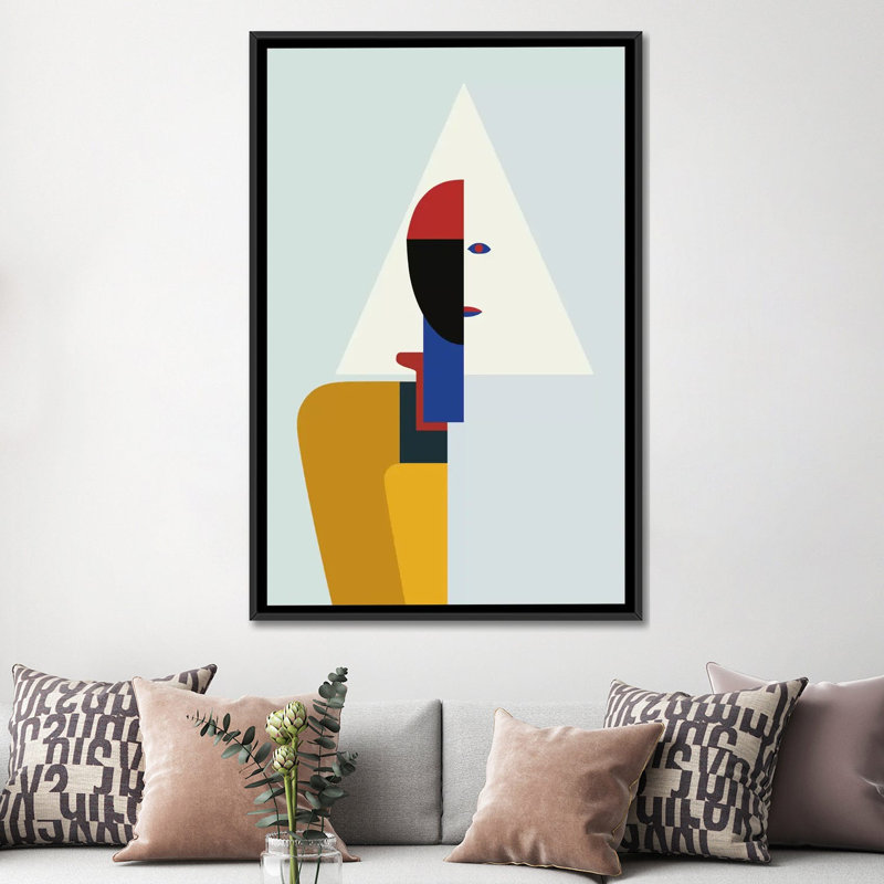« inconnu », impression sur toile, H 26 po x l 18 po x P 1,5 po, Toile avec cadre noir, Pas de tapis