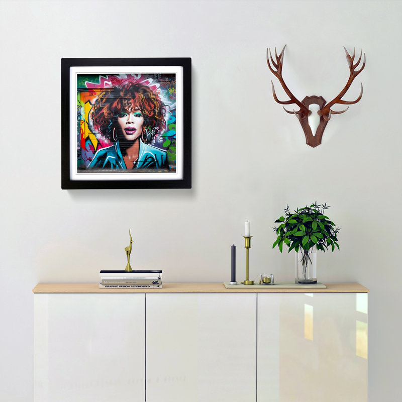 Whitney Houston - Framed Print, Black