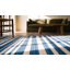 Early 20th Century Blue White Stripes Antique Indian Cotton Dhurrie Flatweave Rug