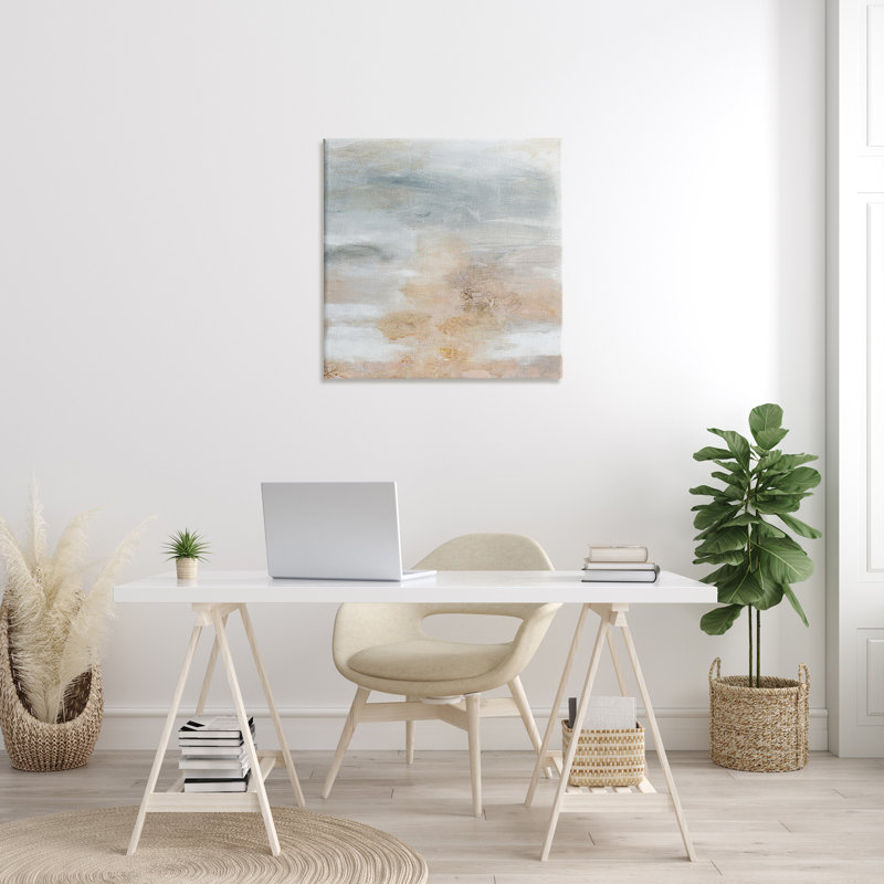 «Subtle Beige Abstraction» par Patricia Pinto, H 30 po x l 30 po