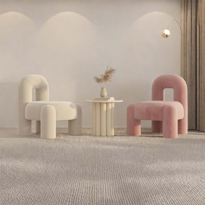 Naterria 3 - Piece Living Room Set, White/Pink