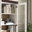 Armoire de rangement blanche avec garde-manger haut avec tablettes réglables et portes vitrées teintées