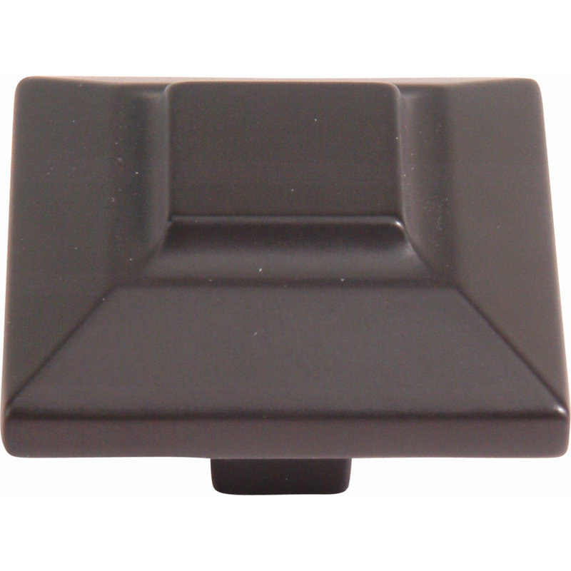 Trocadero 1" Length Square Knob, Brushed Nickel