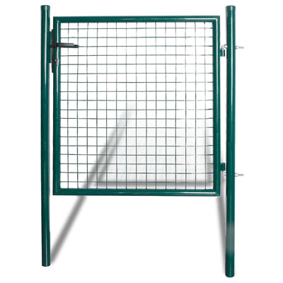 vidaXL Single Door Fence Gate 39.4x39.4" Powder-Coated Steel
