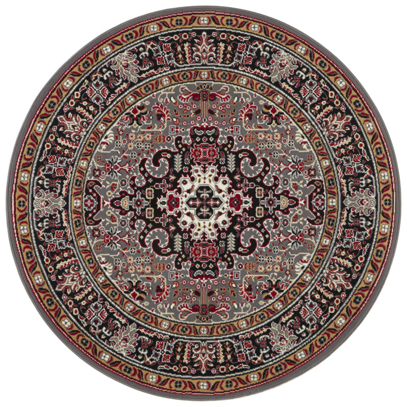 Skazar Isfahan Tufted Grey Rug, Round 160cm