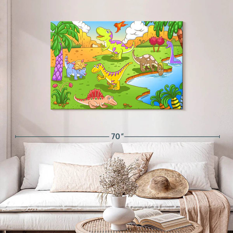 Ashelle, île des dinosaures, H 30 po x l 45 po