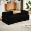 Canapé d'angle modulaire 2 places en velours côtelé noir, modèle infonuagique sans ossature apparente, pour salon. Multifonctionnel, confortable et prêt à l'emploi, sans montage. Parfait pour un appartement et une chambre d'amis.