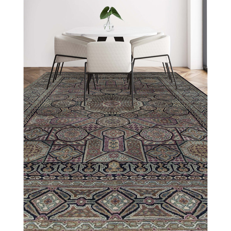 Hand-Knotted High-Quality Black Area Rug