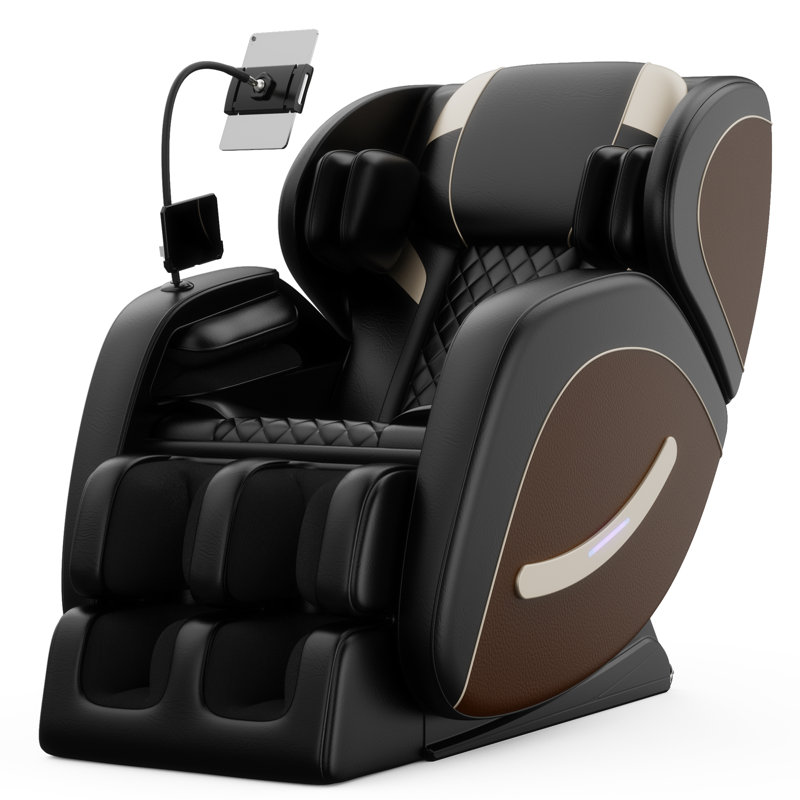 CloudRest Zero Gravity Full Body Massage Chair with Heat Foot Rollers Bluetooth Audio and 5 Auto Modes, Brown