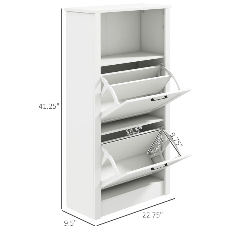 Armoire à chaussures polyvalente avec compartiments ouverts et fermés pour vestibule organisé