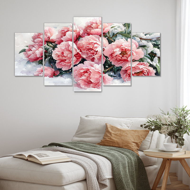 Wagner - pivoines - art mural traditionnel