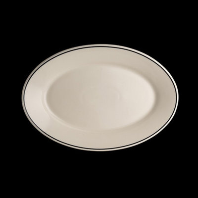 Oval Platter Rolled Edge Black Line