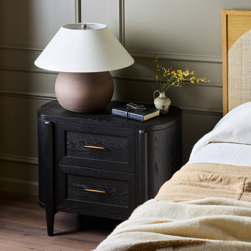 Tolle Nightstand-Drifted Matte Black Veneer