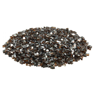 10 LBS Fire Glass 1/2-Inch Fireplace Glass Rocks for Fire Pit Table Copper