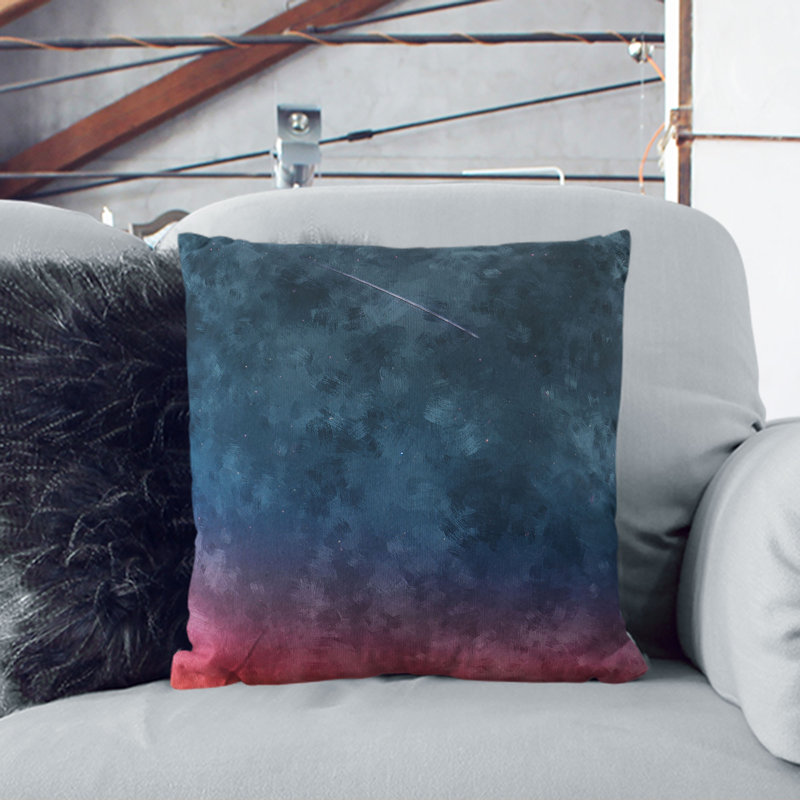 Shooting Star over Mexico Cushion with Filling, 40cm H x 40cm W x 15cm D, Black