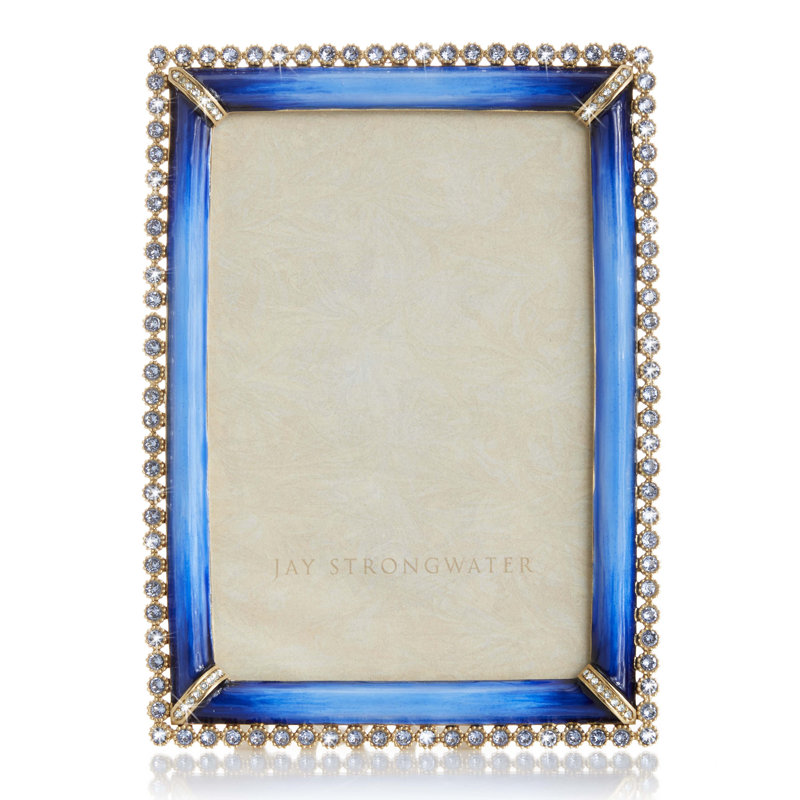 Rectangle Picture Frame, Blue/Silver, 4" x 6"