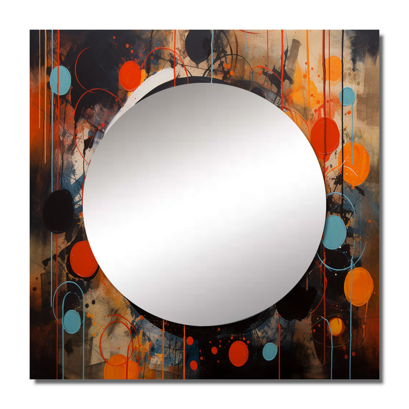Usrey - Grand miroir mural carré abstrait pour chambre à coucher, 23 po x 23 po