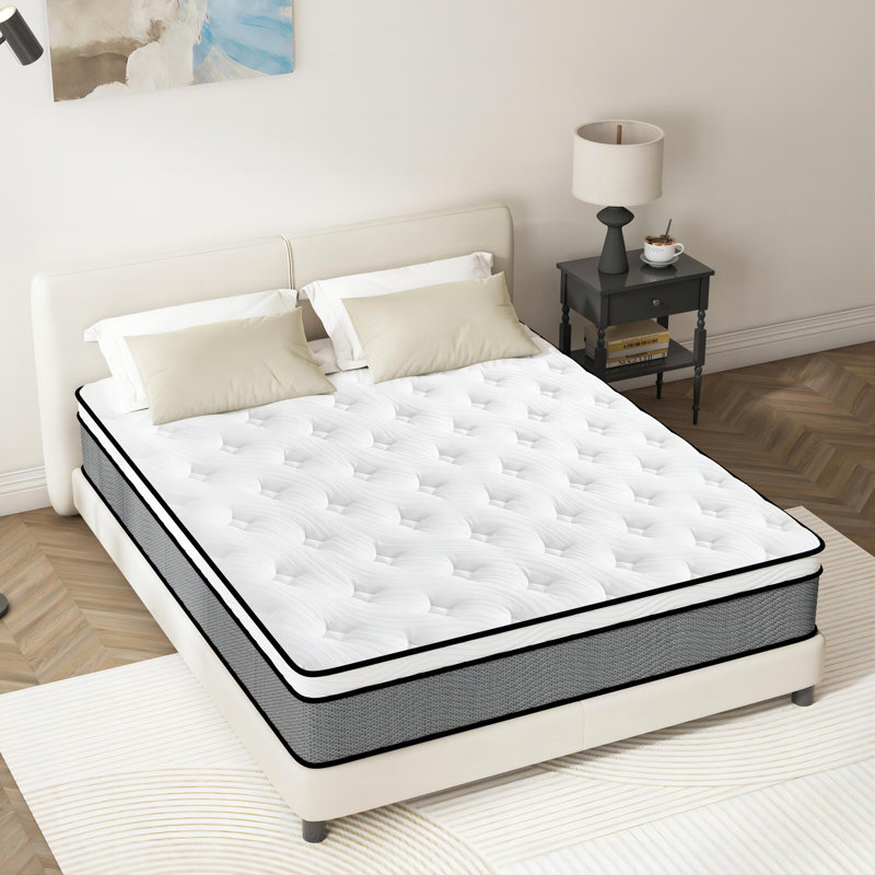 Alwyn Home Cascio 14" Medium Hybrid Mattress in a Box Pillow Top, Queen