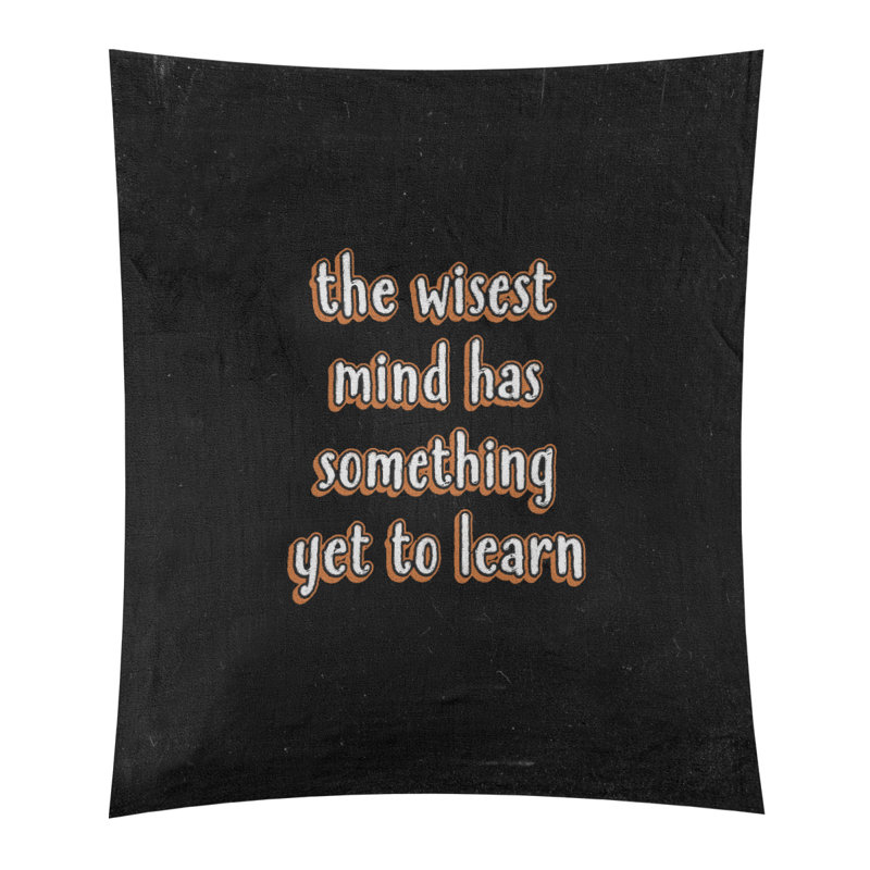 Tapisserie tableau noir en polyester quoted learning, H 60 po x l 51 po, Orange
