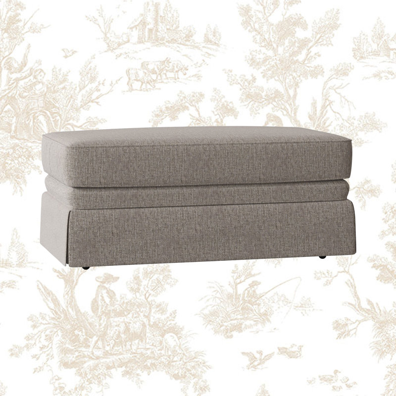Atterbury Upholstered Ottoman, Drusky Twig Sustain® Basketweave