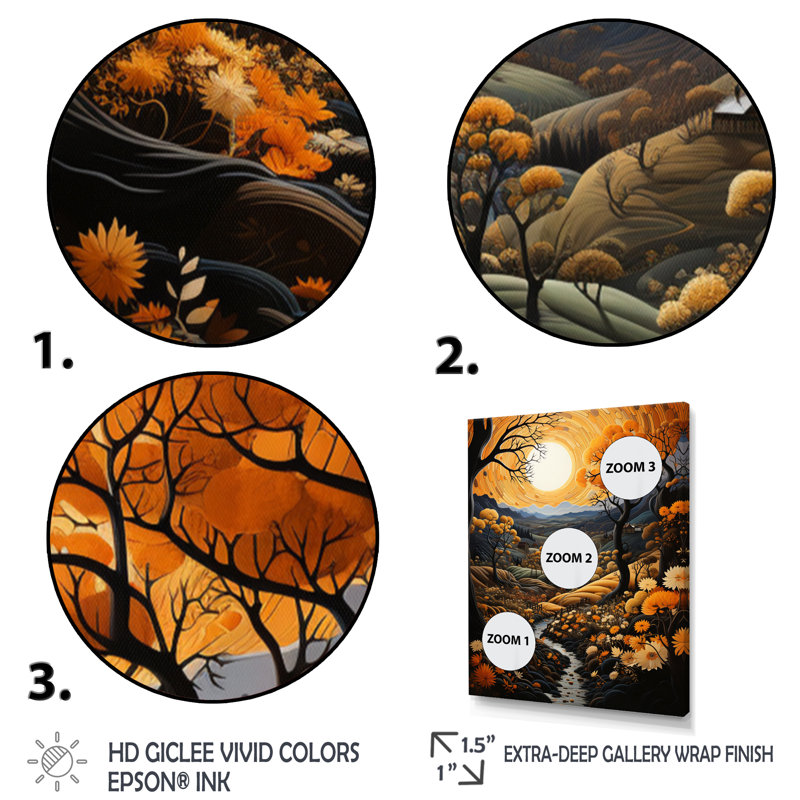 «Countryside Harvest Gold Autumn II», reproduction, H 44 po x l 34 po x P 1,5 po, Cadre photo noir