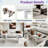 Luxury Rectangular Mirror Coffee Table With Fluted Tempered Glass And Rounded Edges