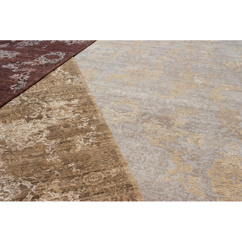 Paradise Handmade Silk and Wool Floral Area Rug