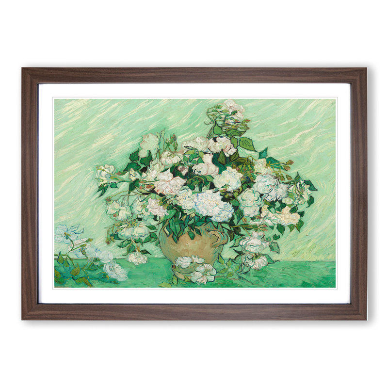 Roses Vol.1 by Vincent Van Gogh - Framed Print, 48cm H x 65cm W x 2cm D, Walnut Framed