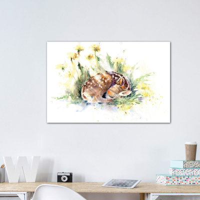 «Fawn in Dandelions» par Marina Ignatova - reproduction d'art
