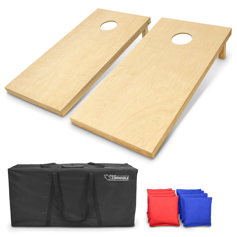 Ensemble de cornhole en bois massif de qualité supérieure GoSports - 4 pi x 2 pi