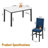 Faux Marble 5-Piece Dining Room Table Set with 4 Dining Chair-825973894-812253862