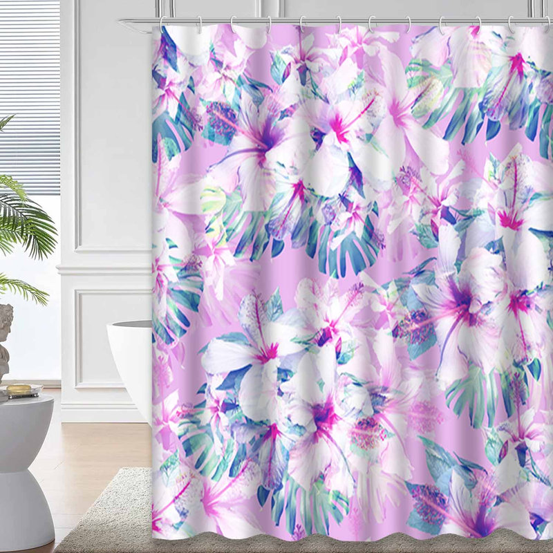 Collage de fleurs d'hibiscus pastel avec fleurs blanches et pastel - 12 crochets, L 72 po x l 84 po