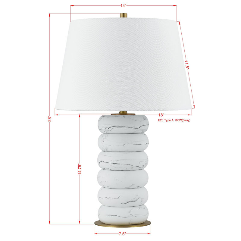Lampe de table 28 po avec abat-jour en lin Winnie