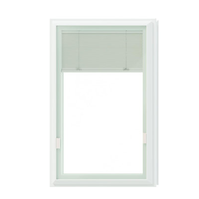 Trousse d'insertion en verre trempé transparent 1-Lite, porte d'entrée de 22 po x 36 po à double vitrage de remplacement avec volets fermés - Taille du cadre, intimité, installation et entretien faciles, blanc