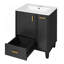 Meuble-lavabo 24 po avec lavabo, armoire de salle de bain avec tablette de porte, tiroir profond, panier coulissant à 2 niveaux, structure en bois massif et panneau de fibres à densité moyenne, un paquet, noir-1310849784