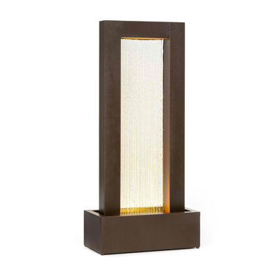 Metal Weather Resistant Floor Fountain with Light