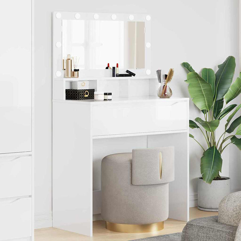 Dressing Table, High Gloss White