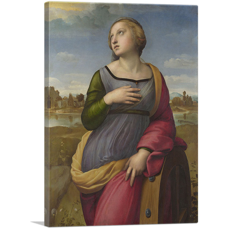 «Saint Catherine of Alexandria 1507» par Raphael, reproduction d'art sur toile tendue, H 40 po x l 26 po x P 0,75 po