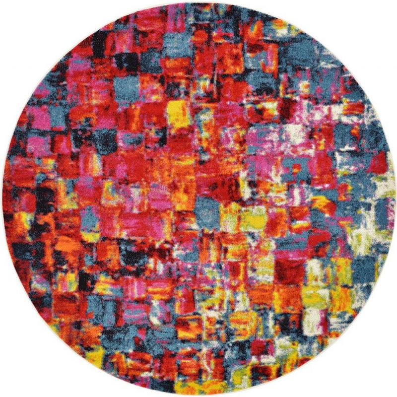 Tanguay Abstract Indoor Rug, Round 8'